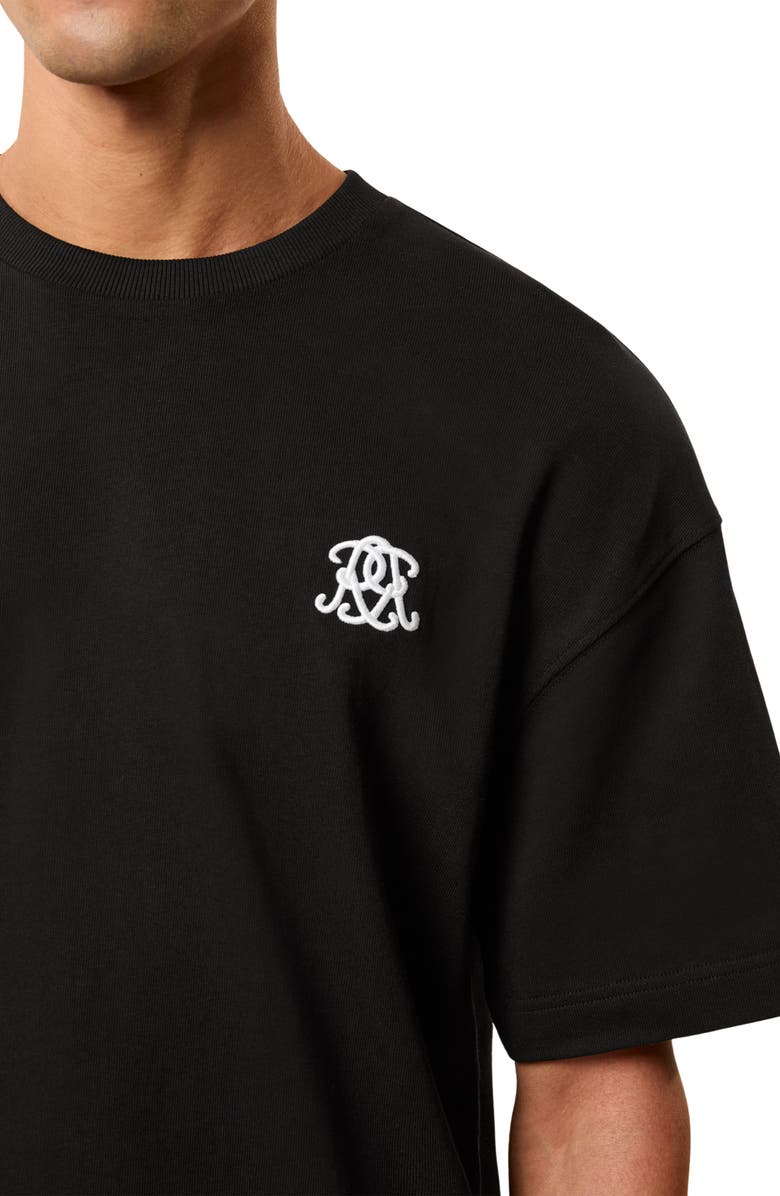 Reiss Rainer Embroidered T-Shirt, Alternate, color, Black