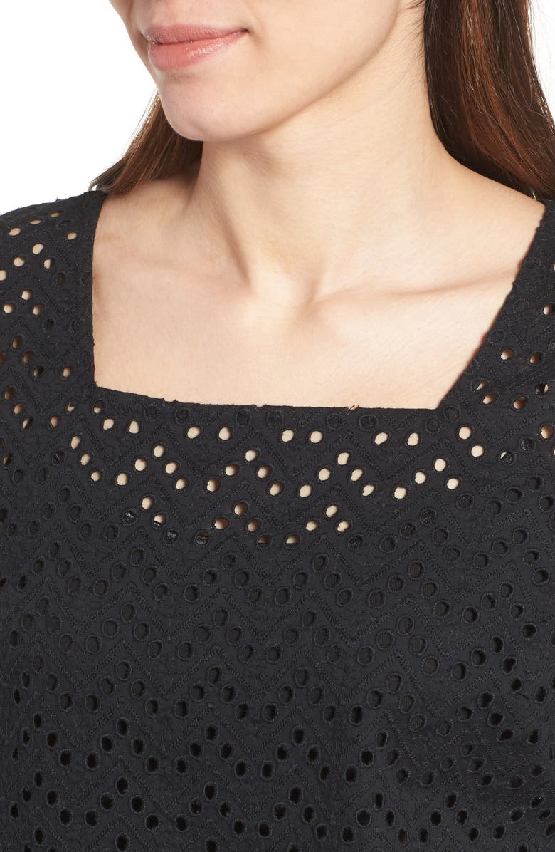 Halogen<sup>®</sup> Eyelet Bell Sleeve Top, Alternate, color, 