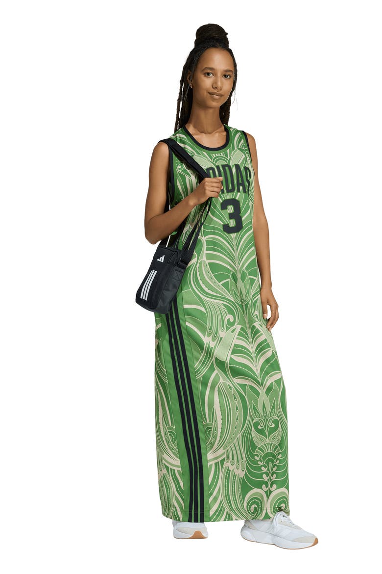 x Farm Rio Print Jersey Dress, Alternate, color, CREW GREEN/ BLACK