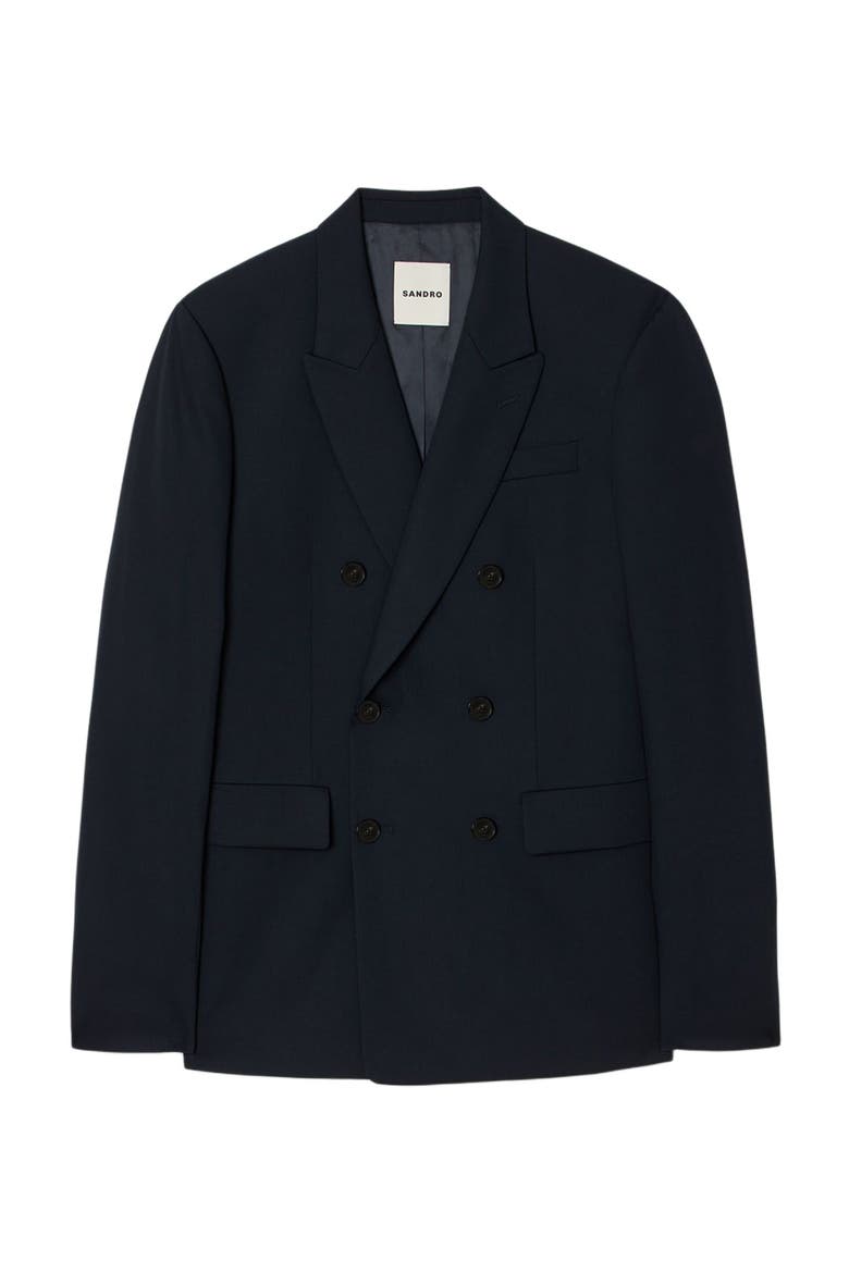 Double-breasted suit jacket, Alternate, color, Navy blue