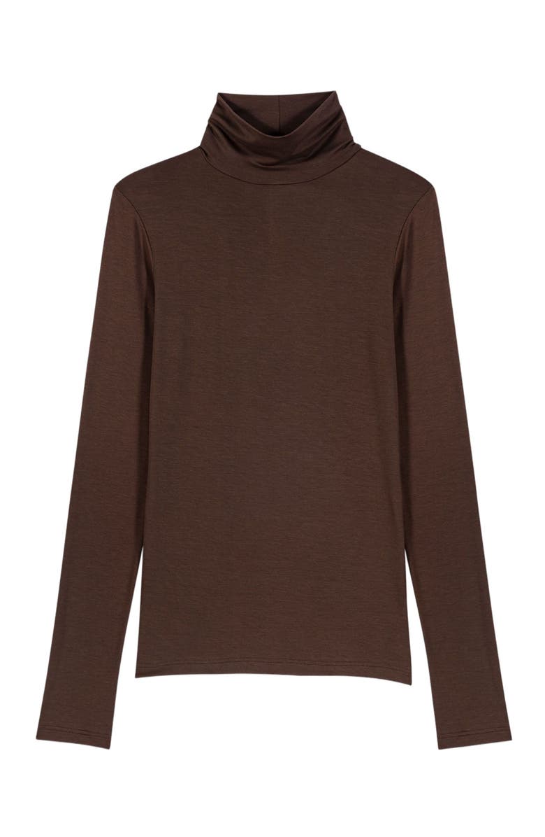 maje Roll neck T-shirt, Alternate, color, Dark Brown