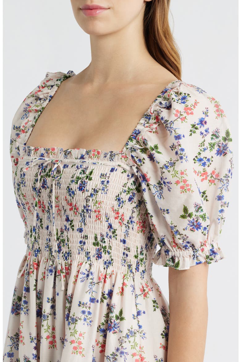 The Scarlett Smocked Midi Dress, Alternate, color, SCALLOP BOW CHINTZ PINK
