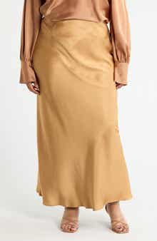 Satin A-Line Skirt