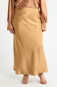 Renee C Satin A-Line Skirt