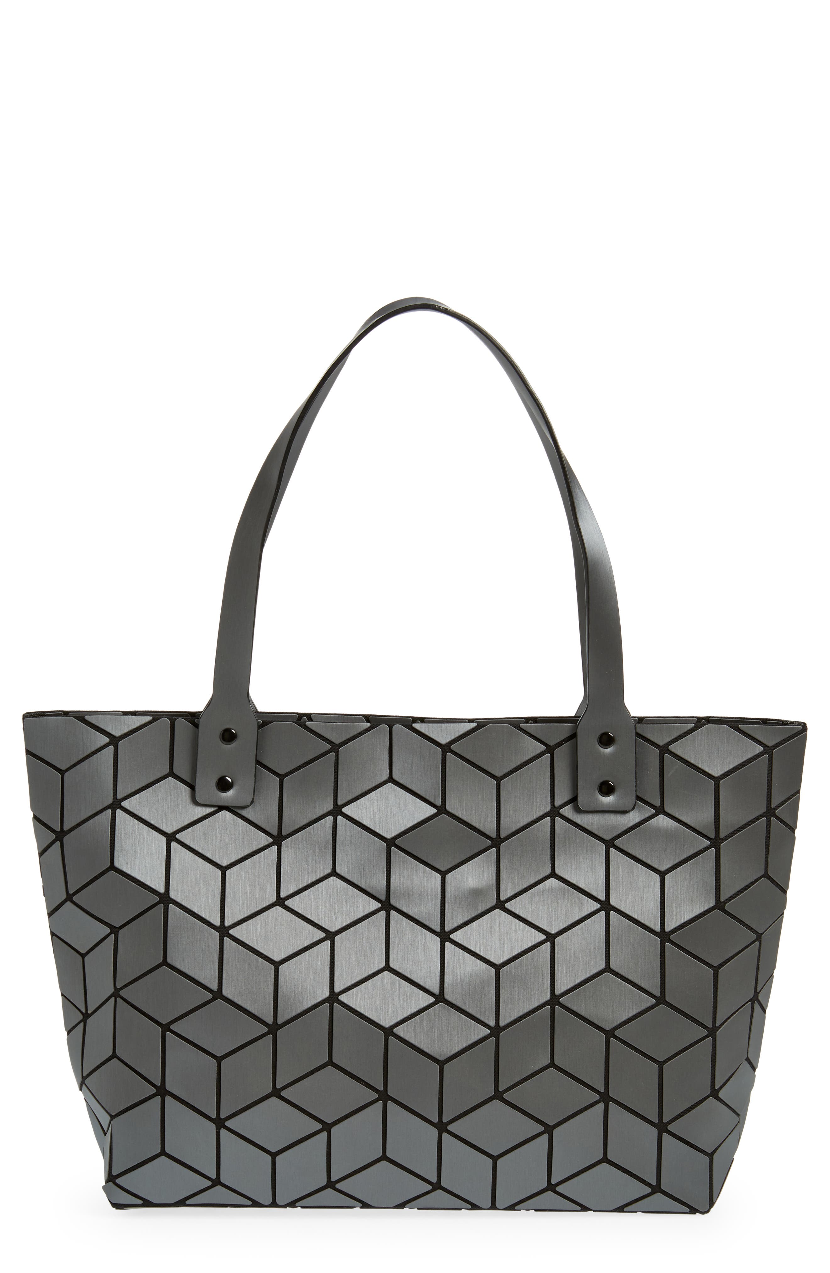 Slanted Square Geometric Tote Bag, Main, color, MATTE CHARCOAL