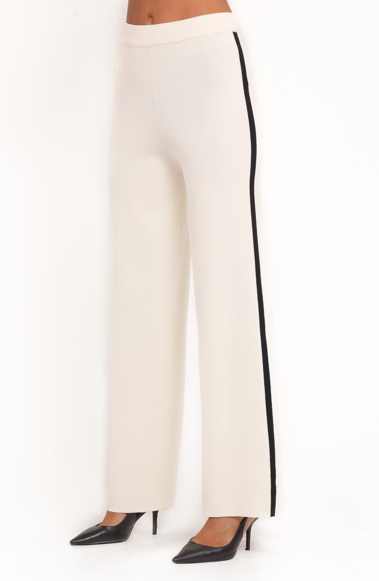 Petal & Pup Jules Contrast Piping Sweater Vest & Pants Set, Alternate, color, White