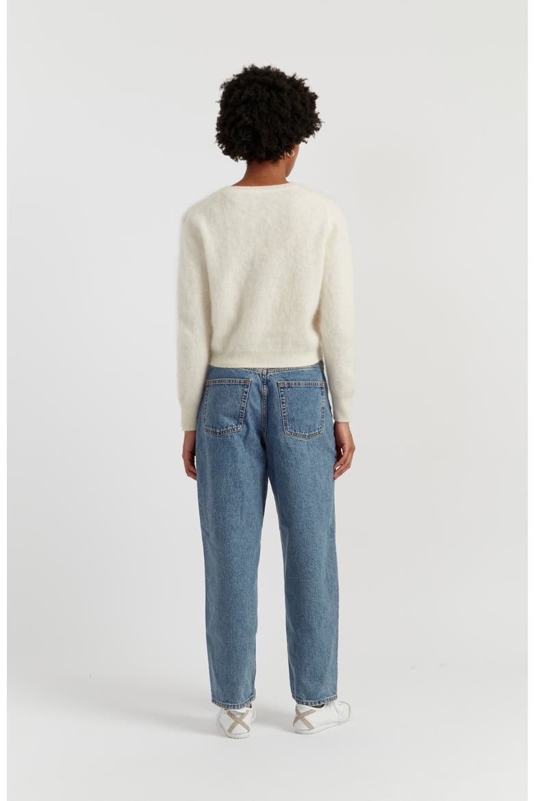 Brushed Cashmere Crewneck Sweater, Alternate, color, Cream