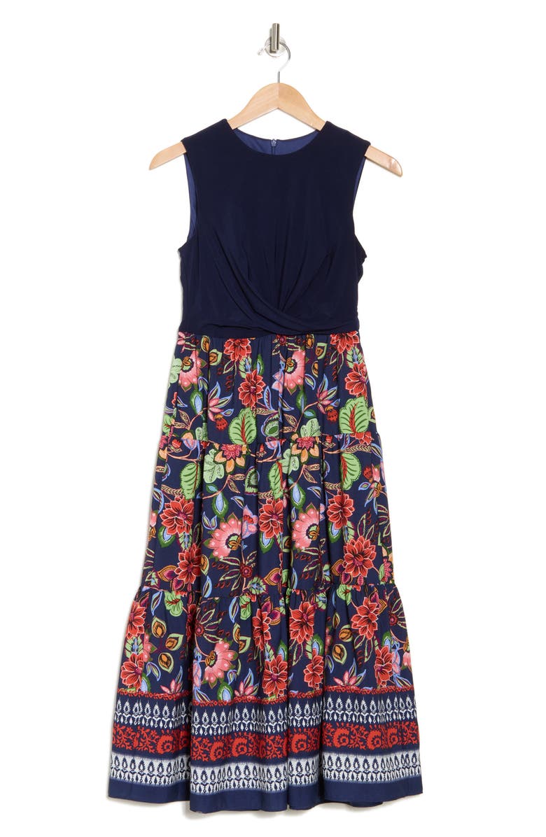 Vince Camuto Tiered Fit & Flare Midi Dress, Alternate, color, 