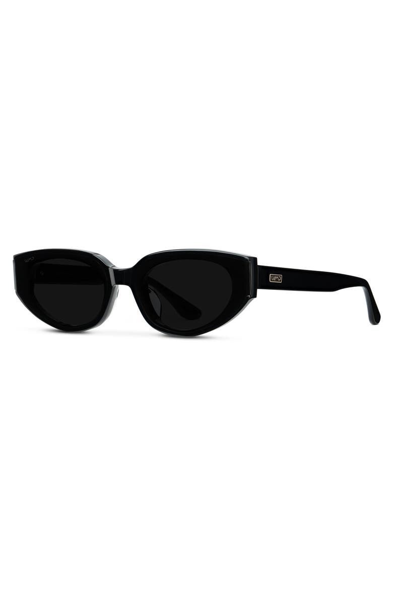 Astra - 51mm Flat Lens Cat-Eye Sunglasses, Alternate, color, Black