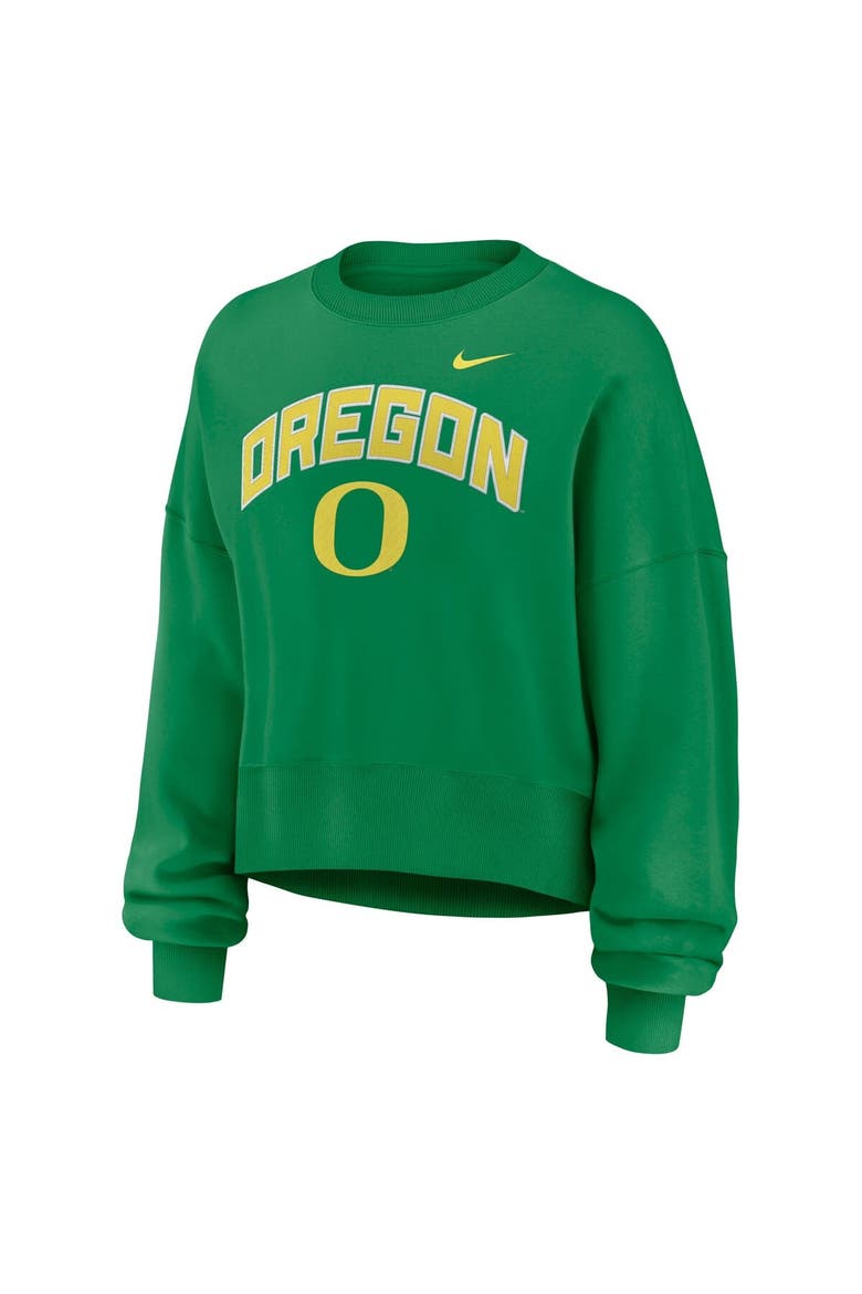 Women's Nike Green Oregon Ducks Oversized Phoenix Arch Pullover Sweatshirt, Alternate, color, Green