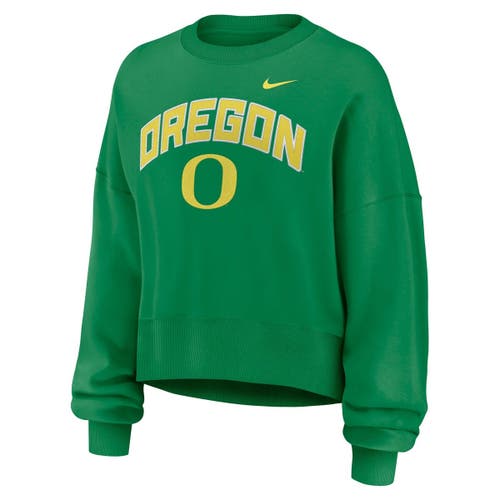 Nike Green Oregon Ducks Oversized Phoenix Arch Pullover Sweatshirt In Green