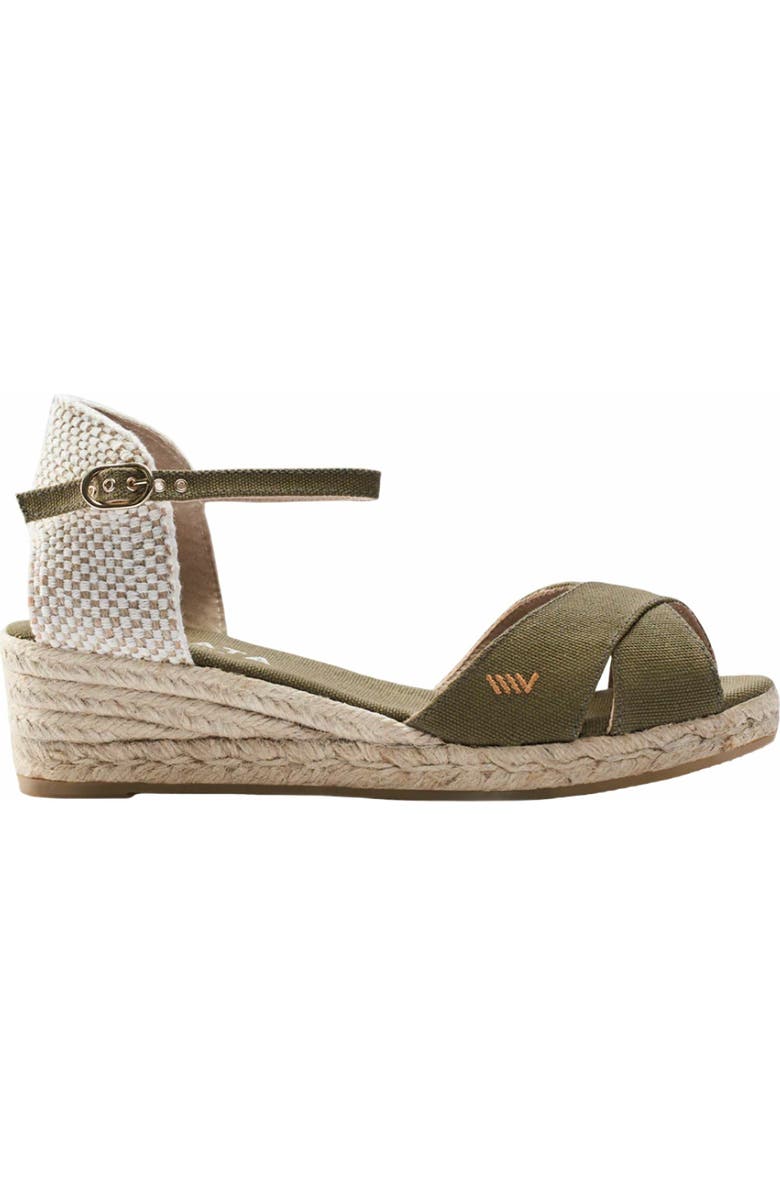 VISCATA Salina Canvas Espadrille Sandal Wedges, Main, color, Olive