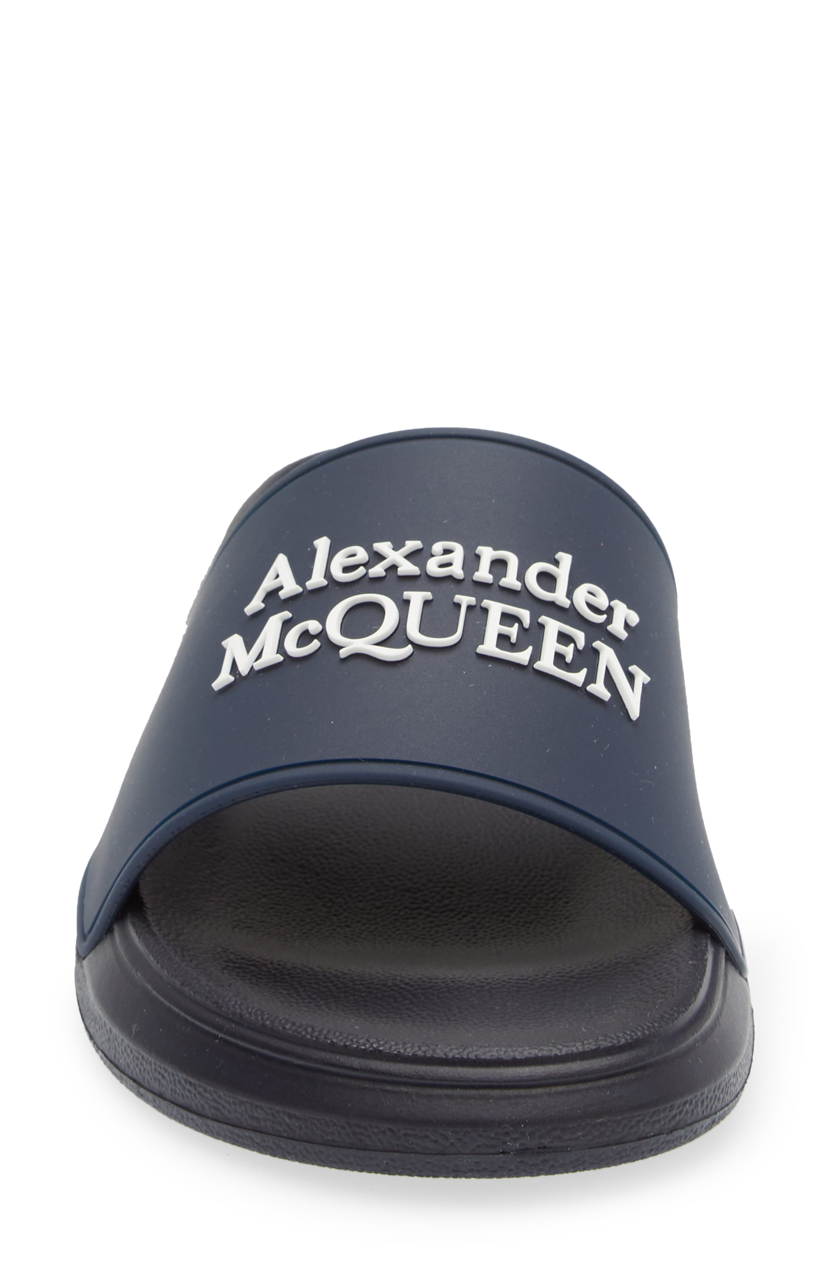 McQueen Alexander McQueen Logo Slide Sandal, Alternate, color, 