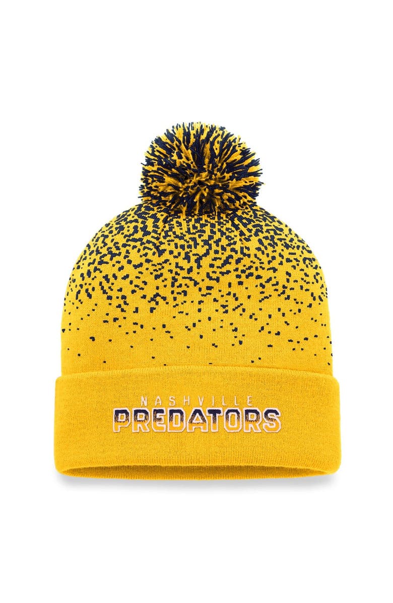 FANATICS Men's Fanatics Branded Gold Nashville Predators Iconic Gradient Cuffed Knit Hat with Pom, Main, color, Gold