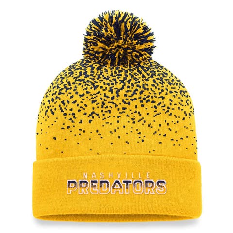 Men's Fanatics Branded Gold Nashville Predators Iconic Gradient Cuffed Knit Hat with Pom