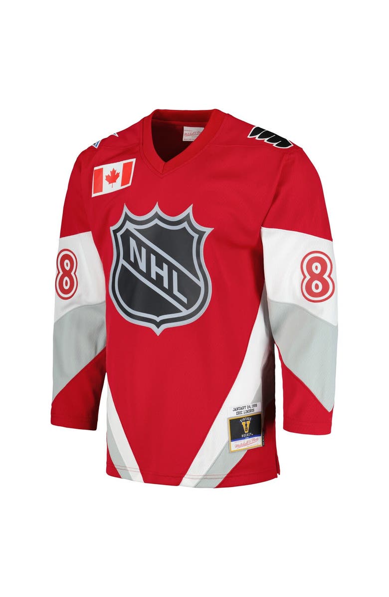 Mitchell & Ness Men's Mitchell & Ness Eric Lindros Scarlet 1999 NHL All-Star Game Blue Line Player Jersey, Alternate, color,