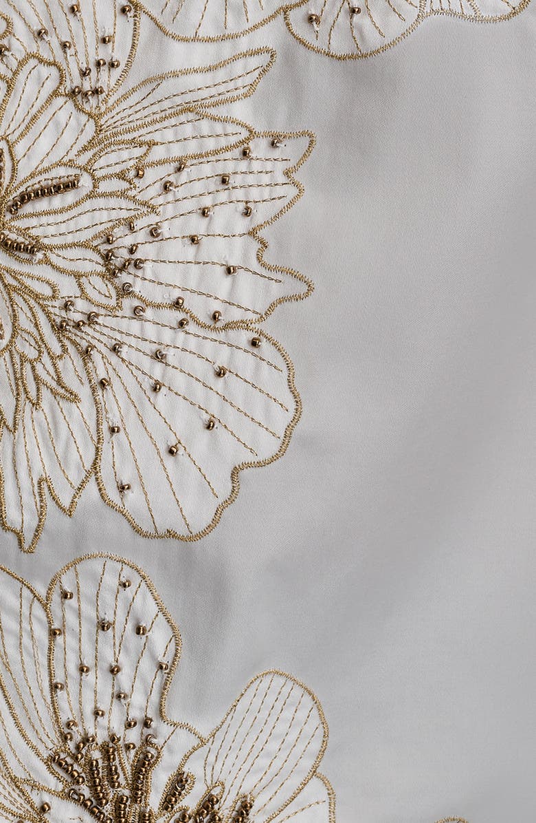 Donna Karan New York Embroidered Bead Shirt, Alternate, color, White/ White Gold