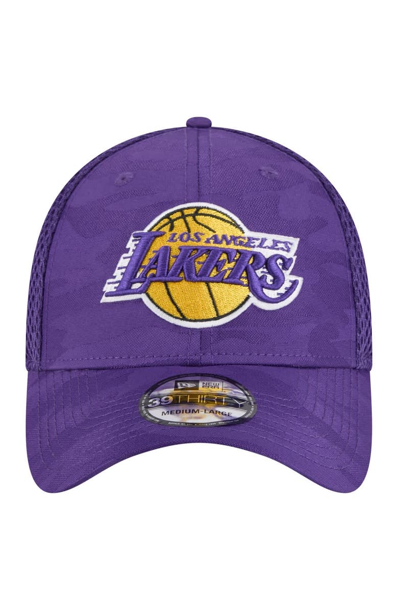 New Era Men's New Era Purple Los Angeles Lakers Subtle Camo 39THIRTY Flex Hat, Alternate, color, Purple