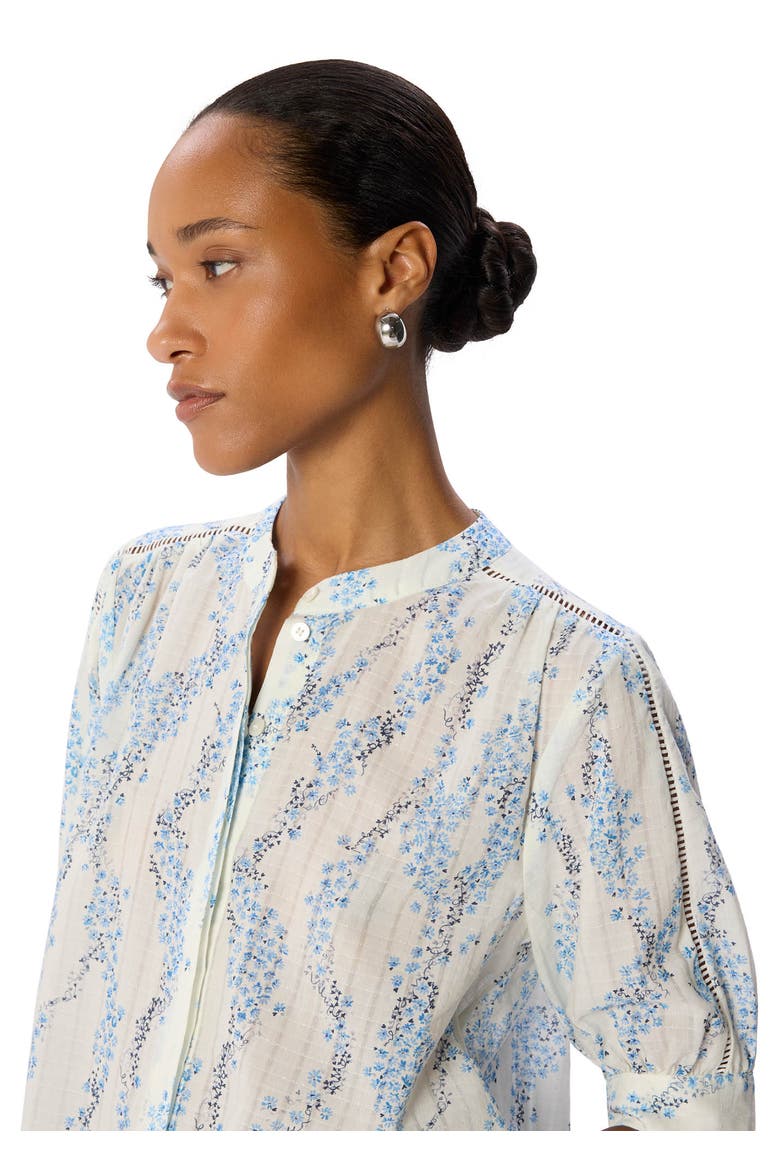 Ditsy Stem Textured Shirt, Alternate, color, Blue/Multi