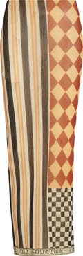 Jean Paul Gaultier Patchwork Print Mesh Maxi Skirt