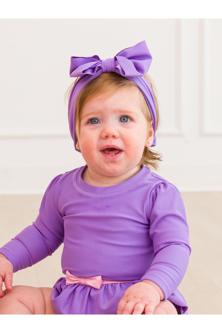 Girls UPF50+ Shimmer Swim Bow Headband, Alternate, color, Wisteria Purple