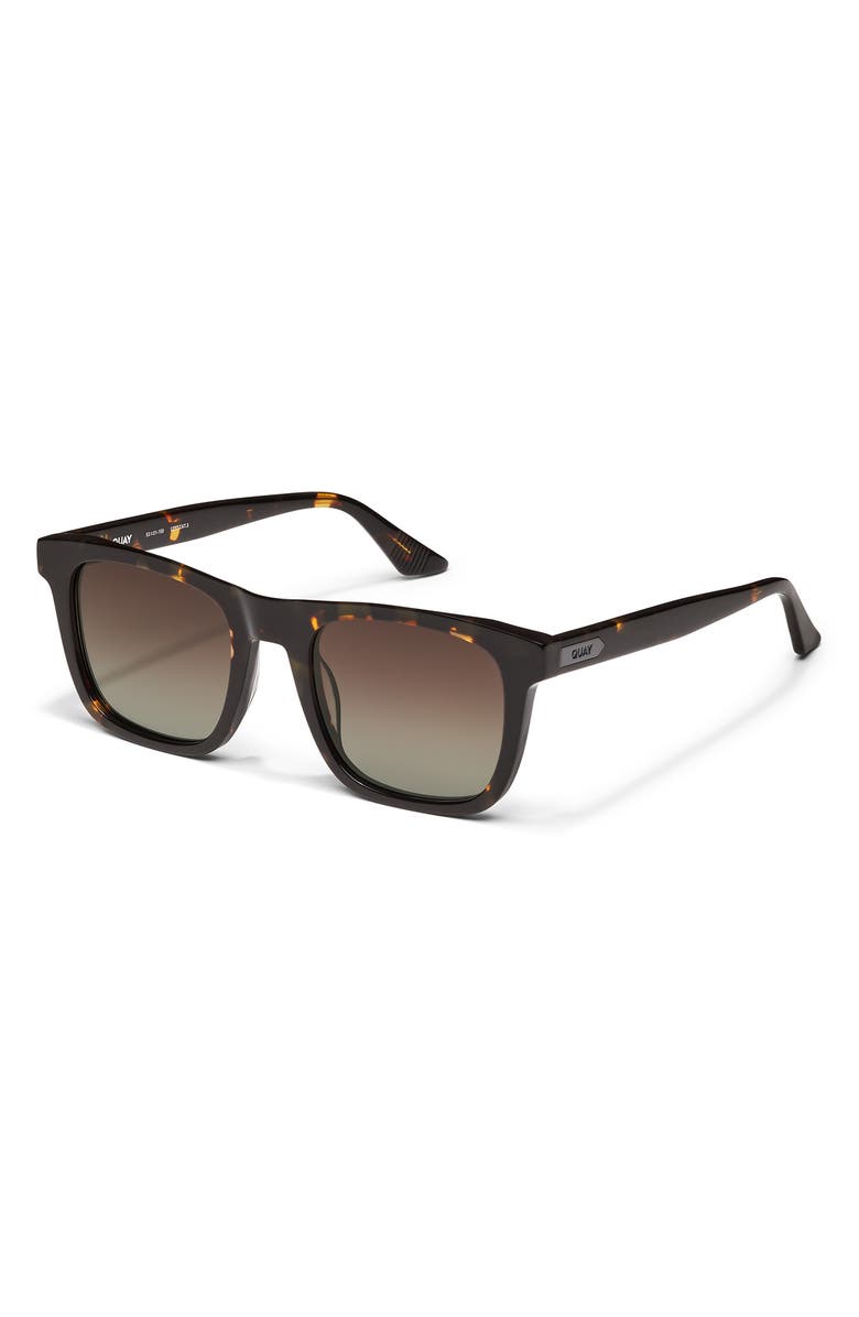 QUAY Flip Side 53mm Polarized Square Sunglasses, Alternate, color, Dark Tort/ Brown Polarized