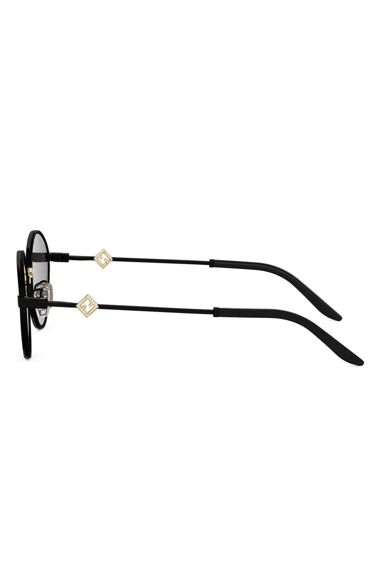 Fendi FF Diamonds 55mm Round Sunglasses, Alternate, color, Matte Black / Smoke