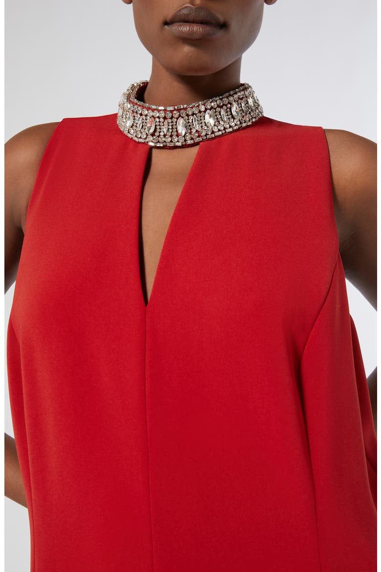 Arte Crystal Detail Swing Dress, Alternate, color, RED