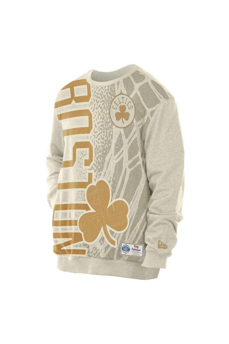 Men's New Era Tan Boston Celtics 2025/26 City Edition Sweatshirt, Alternate, color, Tan