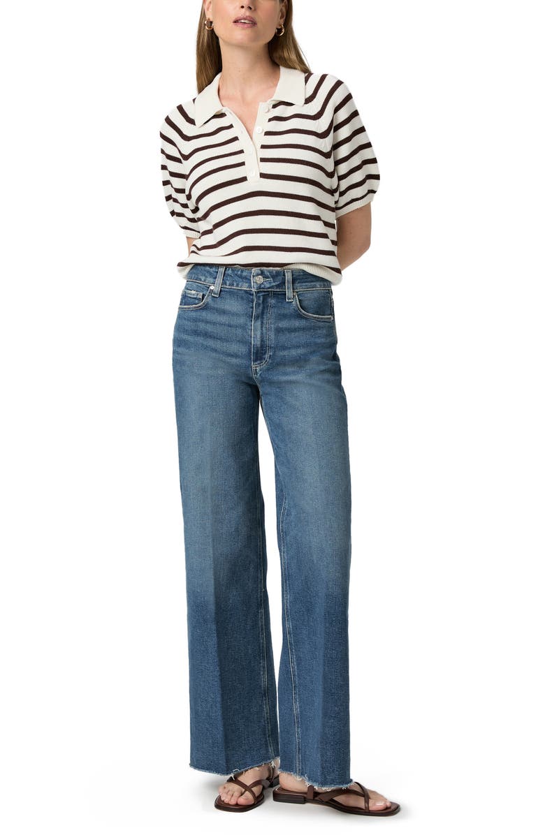 PAIGE Anessa Raw Hem High Waist Wide Leg Jeans, Alternate, color, Woolf