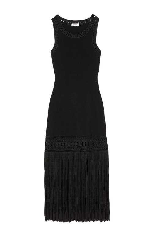 SANDRO SANDRO FRINGED KNIT DRESS