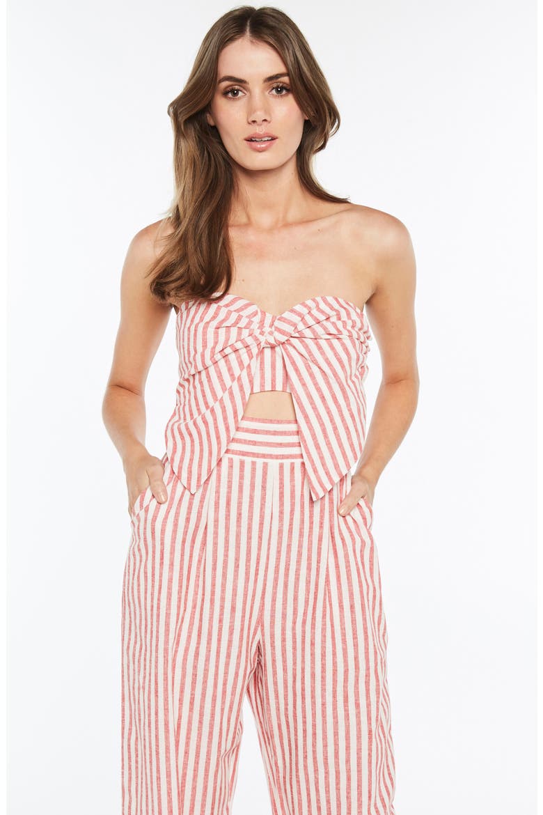 Stripe Strapless Jumpsuit, Alternate, color, RED STRIPE