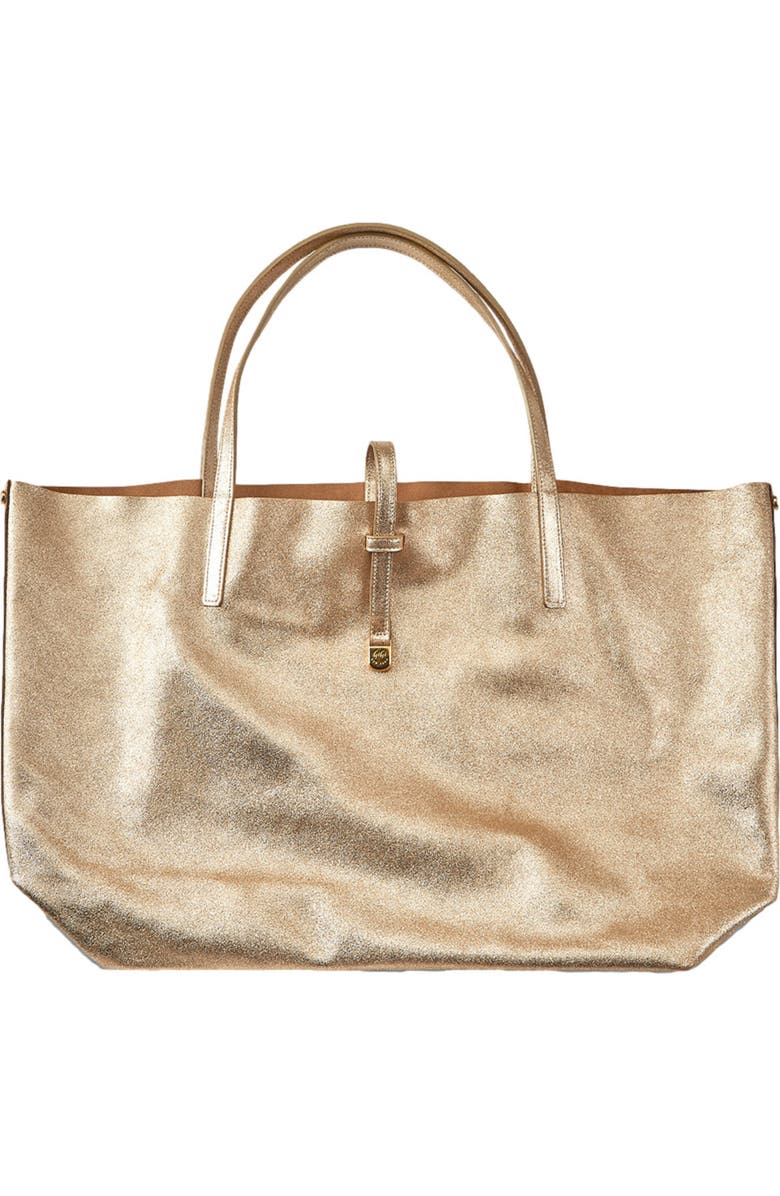 GiGi New York Reversible Luna Tote, Alternate, color, Platinum Metallic