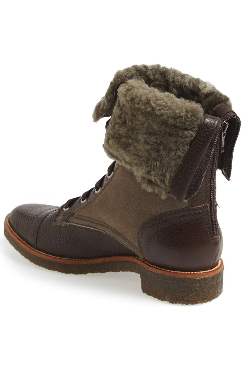 Diane von Furstenberg 'Alexia' Genuine Shearling Lined Combat Boot, Alternate, color,