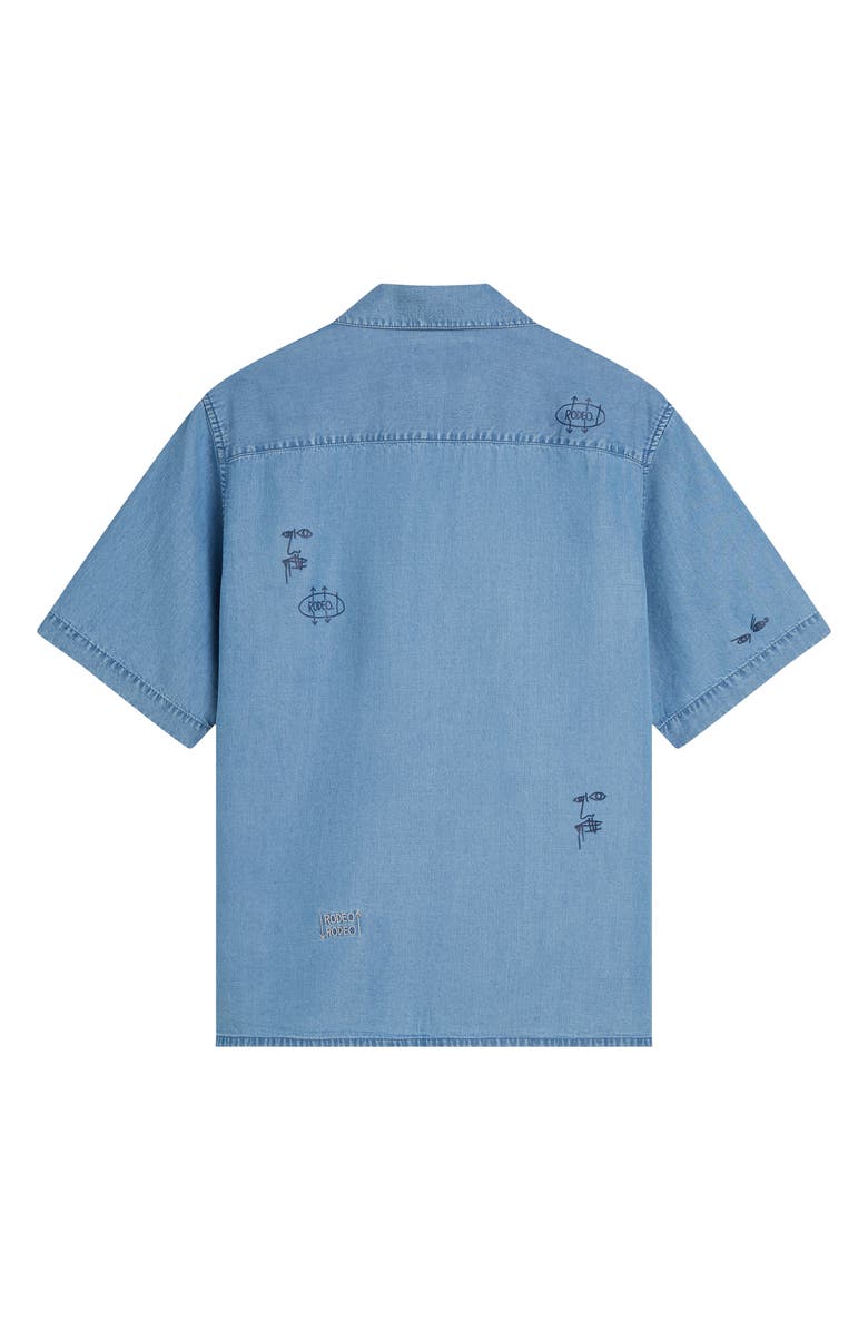 Scotch & Soda x Basquiat Indigo Shirt, Alternate, color, Washed Indigo