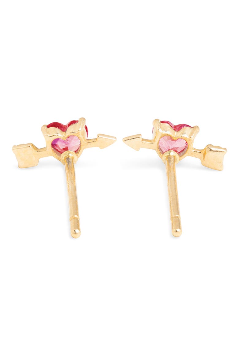 Ruby Valentine Stud Earrings, Alternate, color, YELLOW GOLD