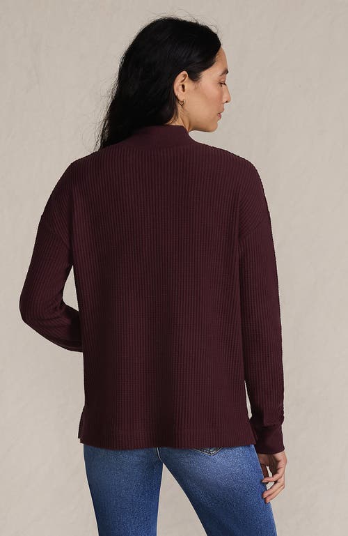 Lands' End Long Sleeve Waffle Shawl Collar Henley In Multi