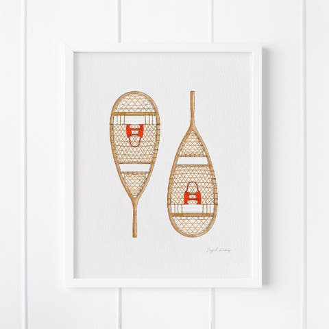 Snow Shoes Framed Museum Quality 8" x 10" Art Print