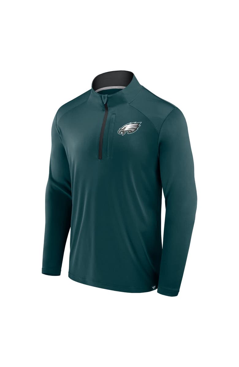 FANATICS Men's Fanatics Midnight Green Philadelphia Eagles Defender Long Sleeve Quarter-Zip Jacket, Alternate, color, Green