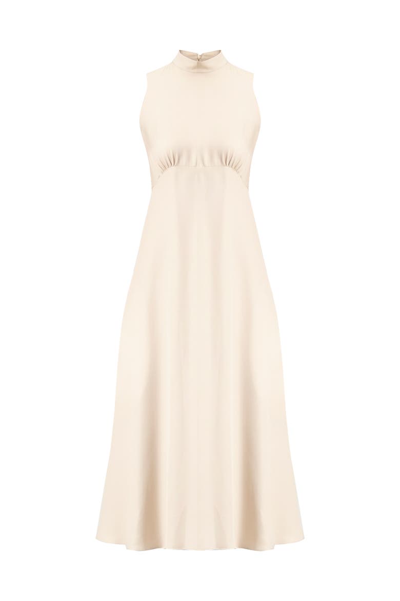Sleeveless High Neck Midi Dress, Alternate, color, Ivory