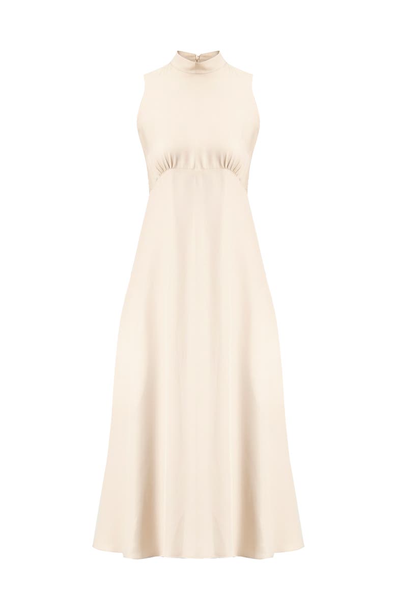 IVONNE Sleeveless High Neck Midi Dress, Alternate, color, Ivory
