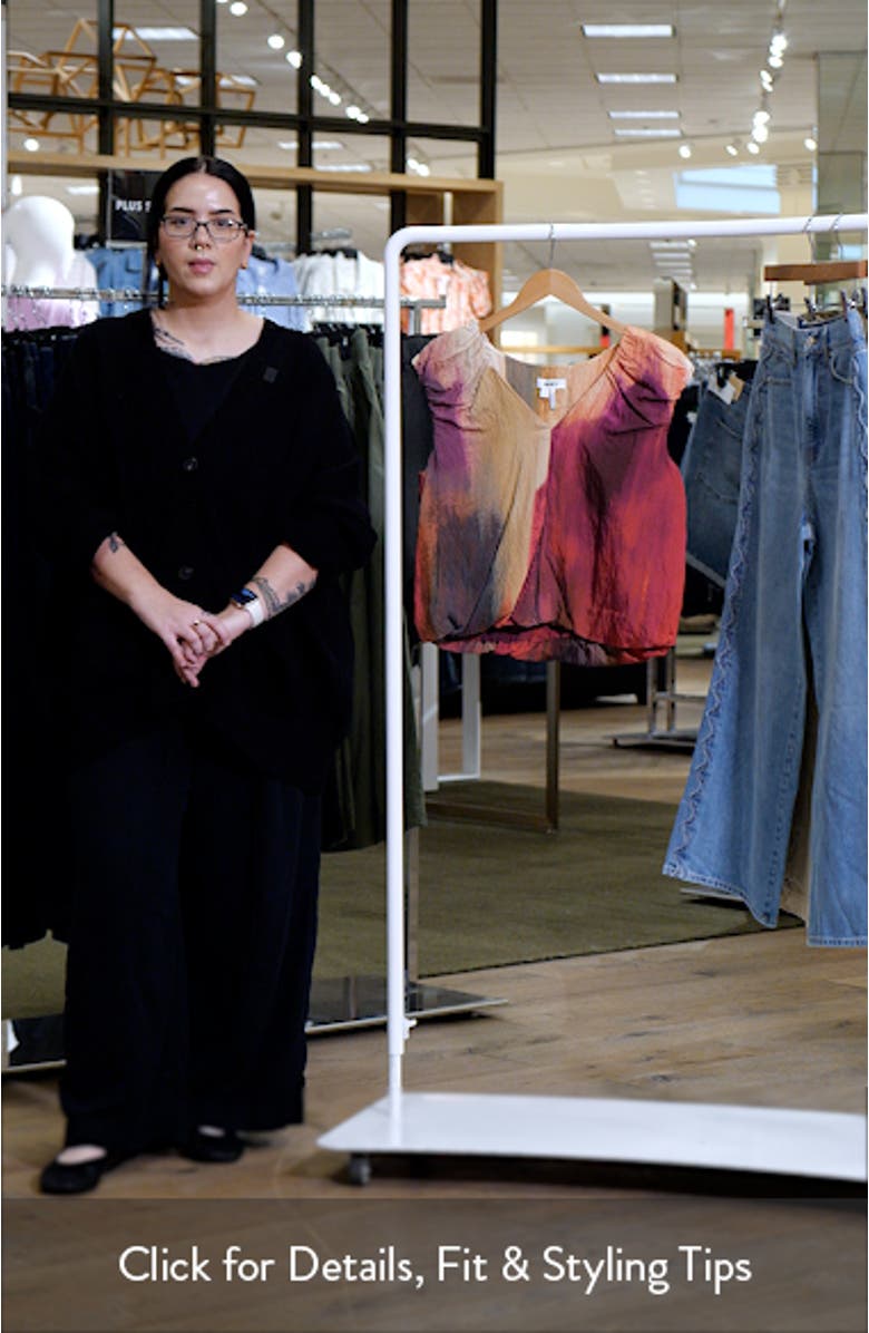 Print Rumpled Voile Bubble Top, sales video thumbnail