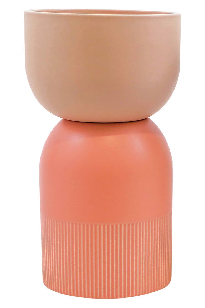 Medium Flip Ceramic Vase, Alternate, color, PINK/ CORAL