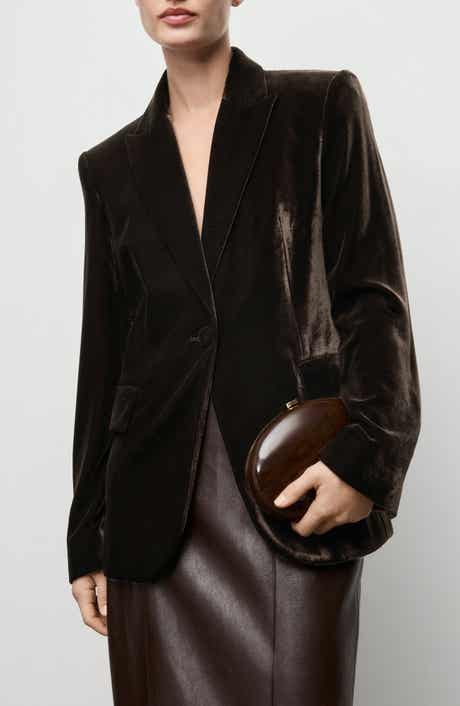 MANGO Structured Velvet Blazer