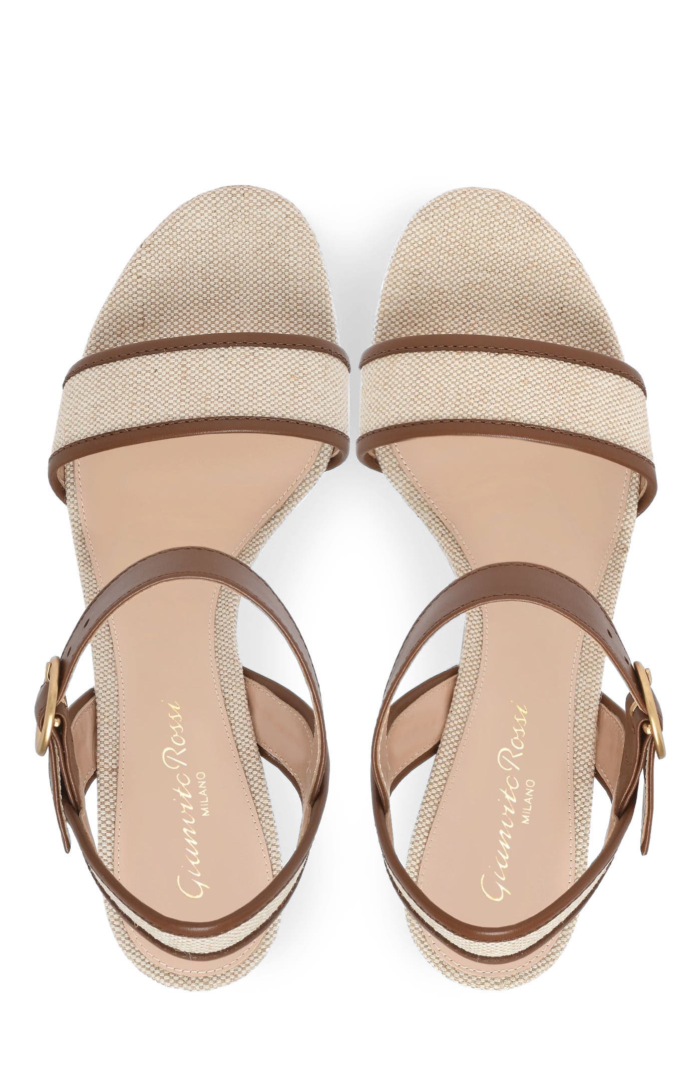 Milos Sandals, Alternate, color, Brown Fabric and Nappa