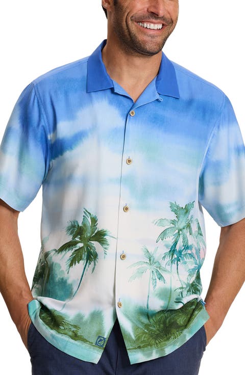 Palm Drift Silk Camp Shirt
