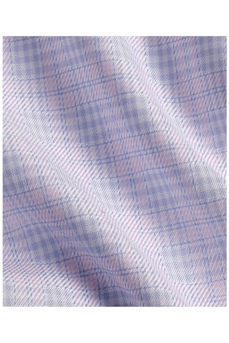 Trim Fit Check Cotton Dobby Dress Shirt, Alternate, color, SKY/ PINK
