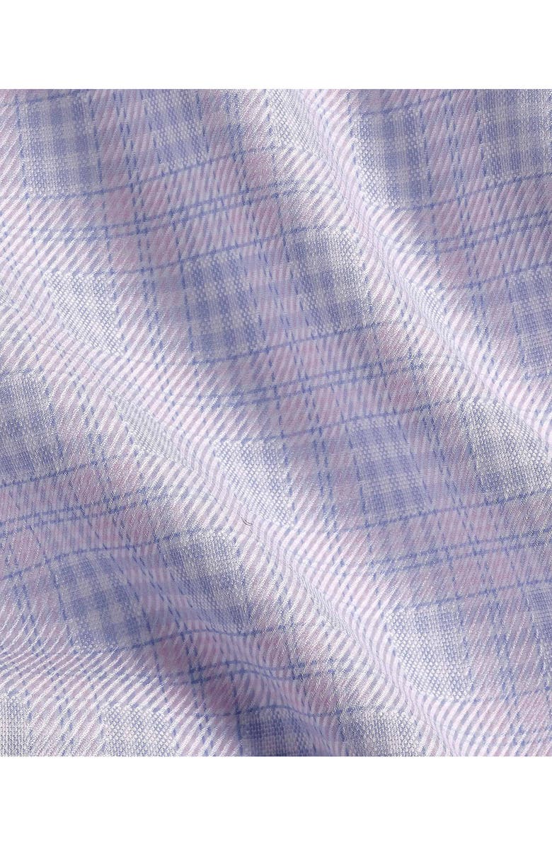 David Donahue Trim Fit Check Cotton Dobby Dress Shirt, Alternate, color, Sky/ Pink