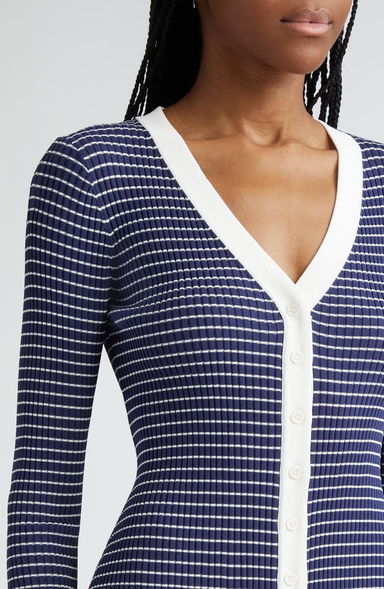 STAUD Shoko Stripe Long Sleeve Sweater Dress, Alternate, color, 