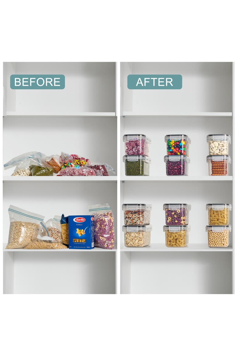 12-Pack Airtight Storage Containers, Alternate, color, CLEAR